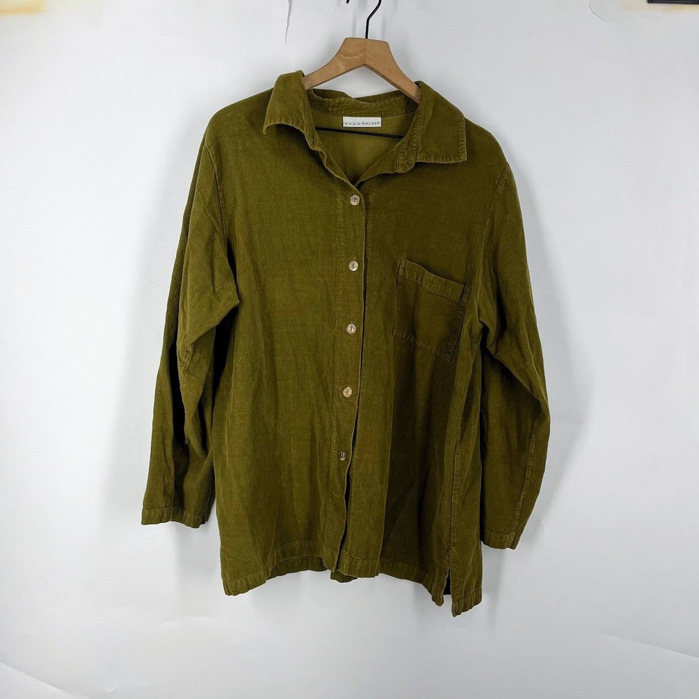 Bryn Walker Womens Large Corduroy Button Down Shirt Cotton Made in USA Size L